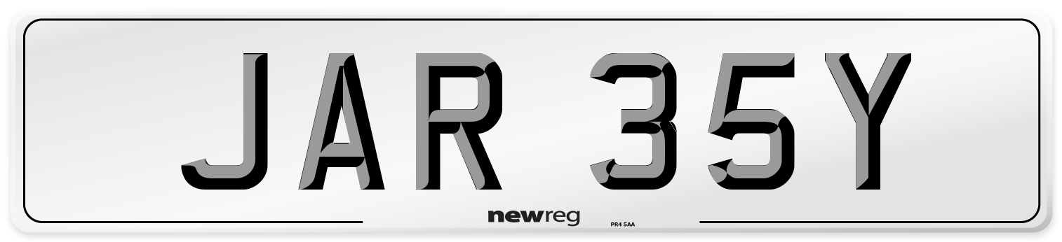 JAR 35Y Number Plate from New Reg